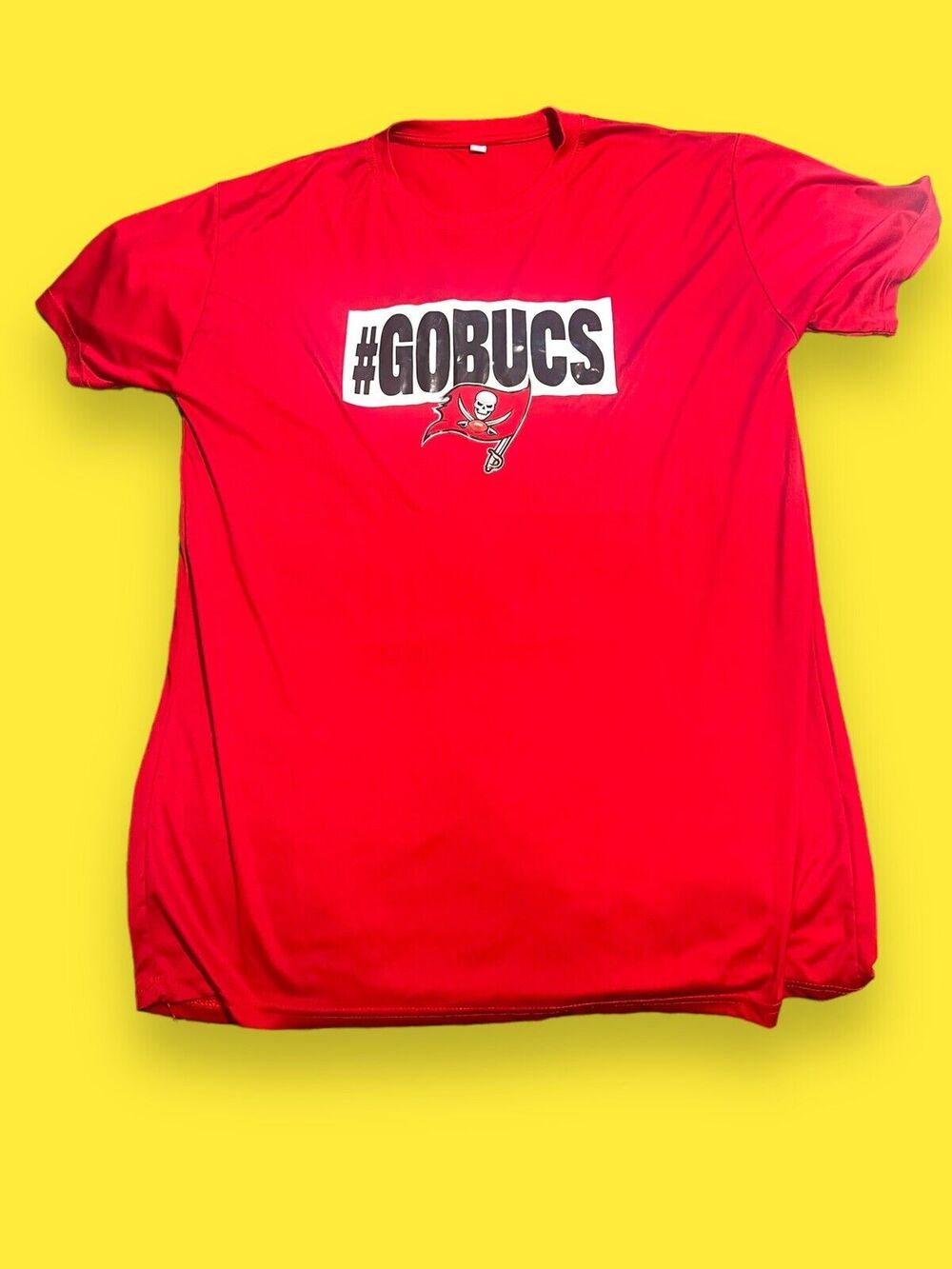 NFL Tampa Bay Buccaneers Men's T-Shirt Go Bucs Publix Promo Short Sleeve Red XL